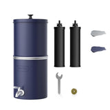 Waterdrop 2.25G Gravity Water Filter System, NSF/ANSI 42&372 Standard, Stainless Steel System with 2 Carbon Filters, Reduces 99% of Lead and Chlorine for Home, Camping, Emergencies, King Tank, Blue