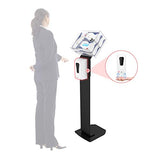 CTA Premium Heavy-Duty Secured Stand with Acrylic Glove, Mask Box & Contactless Soap or Hand Sanitizer Dispenser for Offices