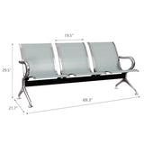 5-Seat Reception Chair - 2pcs Waiting Room Chairs with Arms & Stainless Steel Frame