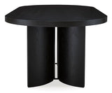 Signature Design by Ashley Rowanbeck Minimalist Dining Table for 8 People, Black