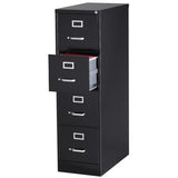Row 4 Drawers 52" Vertical Black Metal Filing Cabinet Lockable Pre-Assembled Stationary Letter Size for Home