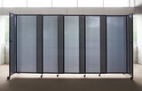Versare Polycarbonate StraightWall Sliding Portable Partition - Dark Gray