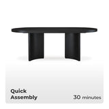 Signature Design by Ashley Rowanbeck Minimalist Dining Table for 8 People, Black