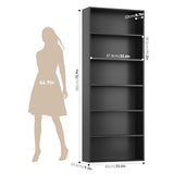 FOTOSOK 6-Tier Open Bookcase and Bookshelf, Freestanding Display Storage Shelves