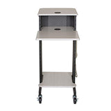 OEF Furnishings Presentation Cart and Stand, OEFPRC200, Steel Frame, Ivory Woodgrain