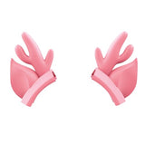 ONITOON Pink Deer Antler Ears for Headphones, Silicone Cute Ears Attachment, Lovely Detachable Accessories Fit for Gaming Headset, Lightweight & Durable