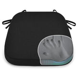 Shinnwa Dining Chair Pads, Patented Design Memory Foam Kitchen Chair Cushions, 17" x 16" x 2", Black
