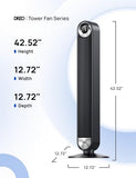 DREO Tower Fan for Bedroom, Upgraded DC 9 Speeds 20dB Ultra-Quiet Floor Fan, 90° Oscillating Fans with 28ft/s Velocity, 12H Timer, Standing Fan, Bladeless Fan Powerful for Home Office Room