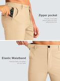 GINGTTO Mens Casual Shorts Summer with Zipper Pockets Khaki Golf Shorts Men Elastic Waist Bermuda 30