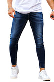 GINGTTO Mens Skinny Jeans Stretch Slim Fit Elastic Waist Blue 38