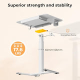 Mobile Standing Desk with Drawer, 28" Rolling Desk with Cup Holder and Hooks