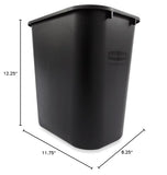Rubbermaid Commercial Products Wastebasket Small 13QT/3.25 GAL, for Home/Office/Under Desk, Black (FG295500BLA), Pack of 4