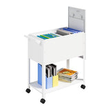 Mobile File Cart with Lock, Rolling File Cabinet Hanging Letter/Legal File