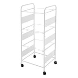 File Cart for Office, 3 Tier Metal Hanging Files Under Desk Storage File Cabinet with Wheels