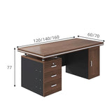 Executive Desk with 3 Drawers, with Storage Cabinet,Rustic Computer Writing Desk,File Drawer