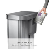simplehuman 45 Liter / 12 Gallon Liter Rectangular Hands-Free Kitchen Step Trash Can with Soft-Close Lid
