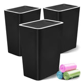 Lysam Small Trash Can, 3 Pack 4 Gallons Bathroom Garbage Can with Lid Press-Top