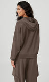 ODODOS Women's Modal Soft Oversized Hoodies Long Sleeve Hooded Sweatshirts Pullover Top with Kangaroo Pocket, Wood Brown, Medium