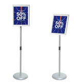 Adjustable Pedestal Poster Sign Stand with Heavy Duty for 8.5 x 11 inches (Silver） IN WHICH BAY
