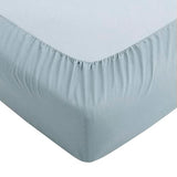 ATLINIA 100% Linen Fitted Sheet Mattress Cover - 1 Piece Stone Washed 15 Inch Deep Pocket Made from French Pure Flax Breathable Farmhouse Bedding(Dusty Blue,King)