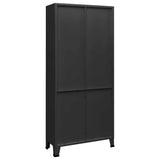 Zexlorith Industrial Bookshelf, Steel Book Cabinet with 2 Doors & 3