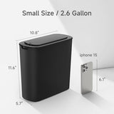 TIPGO Automatic Motion Sensor Bathroom Trash Can with Lid, 2.6 Gallon Touchless Trash Bin (Black)