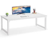 Modern Computer Desk, 78.7 x 39.4 inch X Large Executive Office Desk Computer Table Study Writing Desk Workstation for Home Office, White