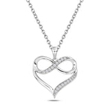 Natural Diamond Single Heart Infinity Pendant For Women