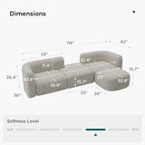 Luxury Modern Tight Curved Back Velvet Sofa, Minimalist Style Comfy Couch for Living Room Apartment