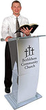 Kingdom Eclipse Acrylic Lectern, Portable Acrylic Pulpits for Churches