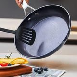 MsMk 8 inch Non stick frying pan with lid, Egg Omelet Skillet, Titanium and Blue Diamond Non-Toxic Coating From USA, Dishwasher and Oven Safe