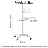 Adjustable Projector Stand with 4 Shelves & Wheels | Height Adjustable Laptop Stand for Office