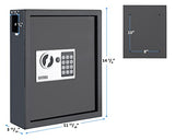 40 Keys Cabinet with Digital Lock - Electronic Key Safe, Steel Lock Box with Drop Slot for Key Returns and Safe Storage