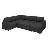 HONBAY Sectional Sleeper Sofa with Pull-Out Bed Storage Chaise