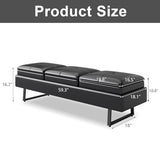 Waiting Room Chairs - 12-Seat Reception Chairs Modern Entryway Bench with Thickened Cushion PU Leather