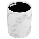 Marble Design Small Trash Can, Plastic Round Trash Can Bathroom Wastebasket Garbage Can Office