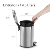 Cesun 1.2 Gallons Small Black Trash Can, Bathroom Garbage Can with Lid