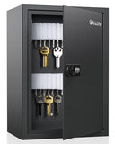 40 Position Slotted Key Cabinet with Combination Lock Resettable Black Digital Security Storage Box Steel Key Organizer