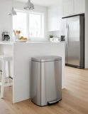 Garvee Step-on Stainless Steel Kitchen Trash Can - 13 Gal / 50 L Large Capacity, Rustproof Metal Garbage Bin with Soft Close Lid