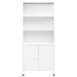 Zexlorith Industrial Bookshelf, Steel Book Cabinet with 2 Doors & 3