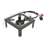 Propane Burner – 100,000 BTU High-Pressure Cast-Iron Single Stove, CSA-Approved 0-20 PSI Regulator & 4.1 ft Hose, Portable Outdoor Cooker for Camping, Turkey Fryers & Seafood Boils