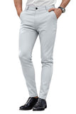 GINGTTO Skinny Dress Pants Men Grey Stretch Mens Chino Pants Slim Fit Tapered Leg 28×30
