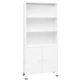 Zexlorith Industrial Bookshelf, Steel Book Cabinet with 2 Doors & 3