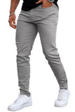 GINGTTO Skinny Jeans Men Grey Stretch Slim Fit Elatic Waist Tapered 32