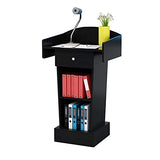 Modern Floor Standing Lectern Podium for Church & School Black Pulpit Stand for Office Speeches Simple & Stylish