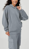 ODODOS Women's Modal Soft Oversized Hoodies Long Sleeve Hooded Sweatshirts Pullover Top with Kangaroo Pocket, Grey Blue, Medium