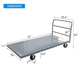 DMC-FPPS Steel Platform Truck/Smooth Deck Platform Truck 2000lb Capacity Heavy Duty
