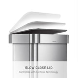 simplehuman 45 Liter / 12 Gallon Liter Rectangular Hands-Free Kitchen Step Trash Can with Soft-Close Lid