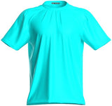 Teal Cyan Turquoise UV Glow Neon Oil Slick Mens Graphic T-Shirt Medium Reactive Blacklight Rave Festival Tee Short Sleeve Party EDM Club Streetwear Abstract Liquid Art Print Tee
