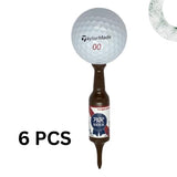 Beer Bottle Golf Tee - Unbreakable and Recyclable Plastic Tee 6 Pack - Golf Gift for Men - Bachelor Party (P A R)